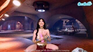 Princess Leia cosplayban csipázza a termetes cicis néger szépség játékát