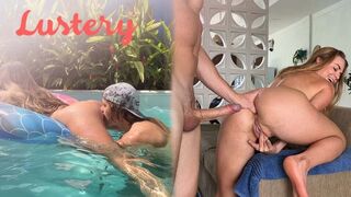 Buxom szöszke amateur hátsó lyukát reszelik úszás után