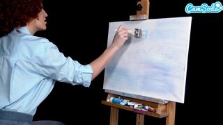 Ryan Keely bob ross cosplayban festés óráján megvadul a gigantikus csöcsű milf