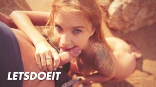 Angel Piaff szöszke csábítója zsíros hímvesszőt szopogatóan a tengerparton