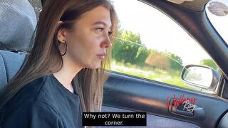 Ringyó leszopja a pöcst az autóban és megcsalja a pasiját