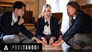 Tinédzser Szöszke Kettő Behatolással és Beleélvezéssel a Pure Taboo Legvadabb Családi Videójában